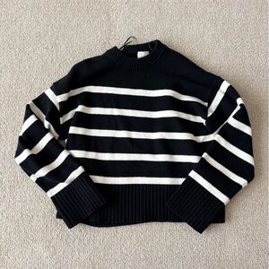 H&M Black and White Striped Sweater